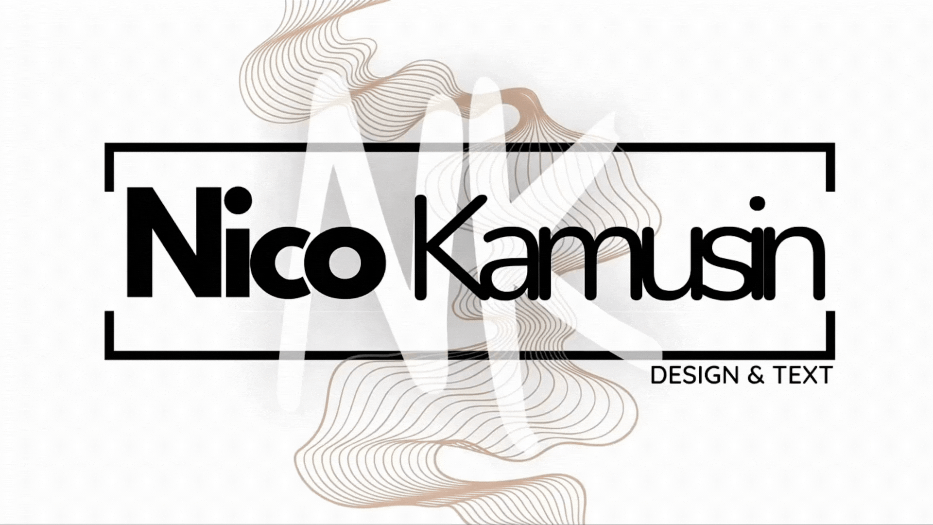 Nico Kamusin — Design & Text · animiertes Logo